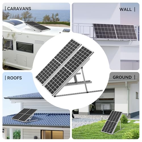 45in 2 Set Adjustable Solar Panel Tilt Mount Brackets, Anodizing Foldable Tilt Legs, Support 100 200 300 400 Watt Solar Panels 1-2Pcs, Solar Panel Stand for Roof, Off-Grid, RV and Boat - size: 45 IN 2 Set