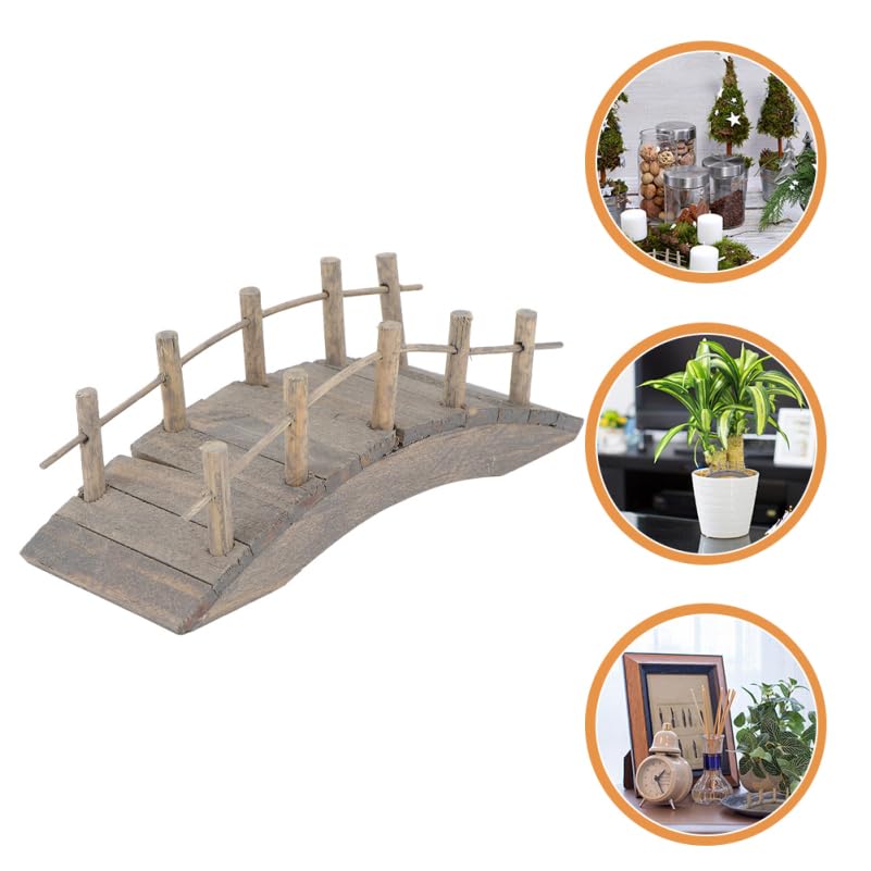2Pcs Miniature Wooden Arch Bridge for Fairy Garden Accessories, Diy Mini House Decor, Compact 4.13 X 1.57 X 1.57 Inch Garden Ornament