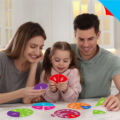SpriteGru 78 PCS Magnetic Fraction Tiles, Educational Math Learning Manipulatives Set for Preschool Elementary School, Fraction Bar Set Educational Learning Tool Kit for Classroom, School Supplies - style: Circle