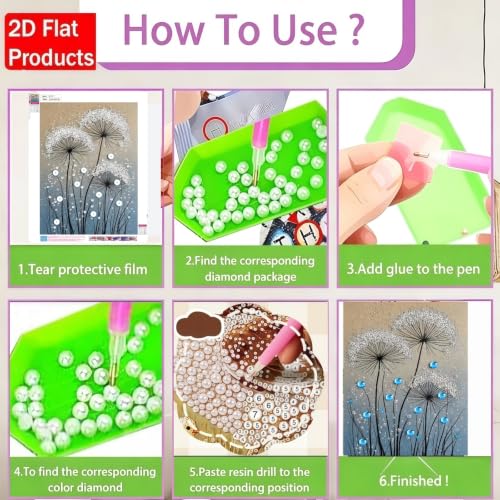 BYGFHLYW Pearl Diamond Painting Kits for Adults,Dandelion Diamond Art Kits - color: PL71-1