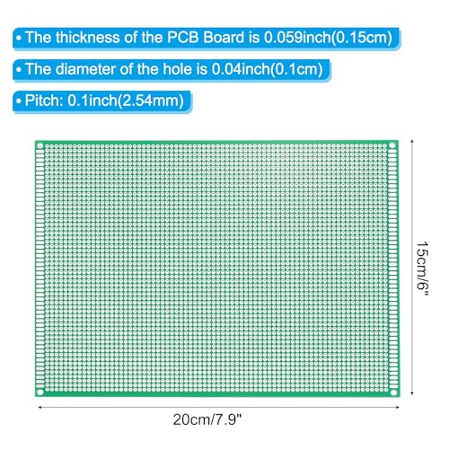 PATIKIL 6" x 7.9" PCB Board Circuit, 12 Pcs Single Sided Prototype Solder Boards for DIY Soldering and Electronic Project Circuit Boards Solderable Breadboard, Green - size: 6" x 7.9"