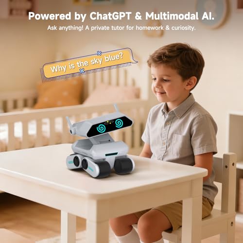 AI Robot for Kids with ChatGPT, Interactive STEM Learning Companion, Screen-Free Educational Toy for Homework Help & Storytelling, No Monthly Subscription Fees Yonbo - color: Gray