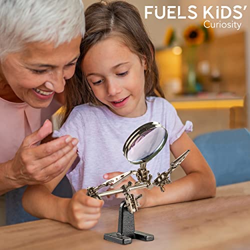 Ram-Pro Helping Hands Magnifier Glass Stand with Alligator Clips β 4X Magnifying Lens, Perfect for Soldering, Crafting & Inspecting Micro Objects - size: 4X Magnification - Without LED Light