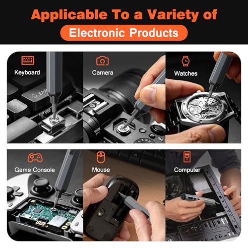 138-IN-1 Electric Screwdriver Set Cordless with 120 Precision Bits, Gray - color: Gray