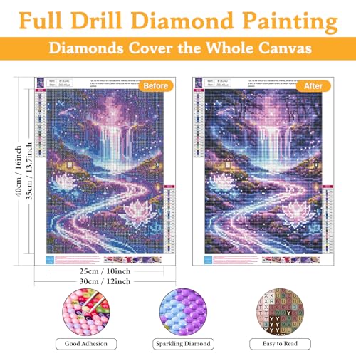Diamond Art Kits for Adults & Beginners, Waterfall Diamond Painting Kit - color: HMDPUS-26105