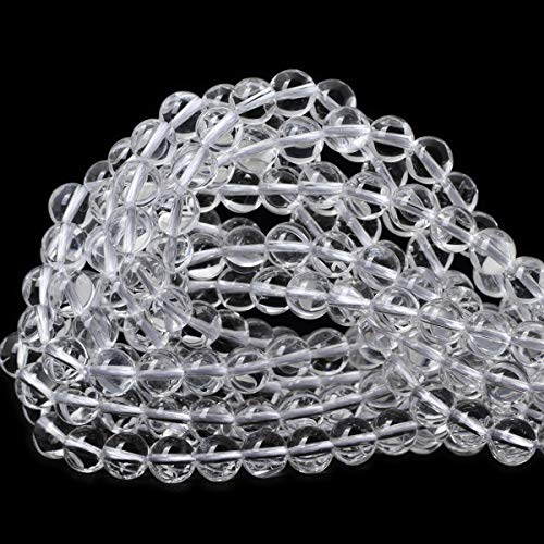 45PCS 8mm Natural Clear White Crystal Quartz Round Loose Beads Crystal Energy Stone for Jewelry Making 1 Strand 15" - color: White Quartz, size: 8mm