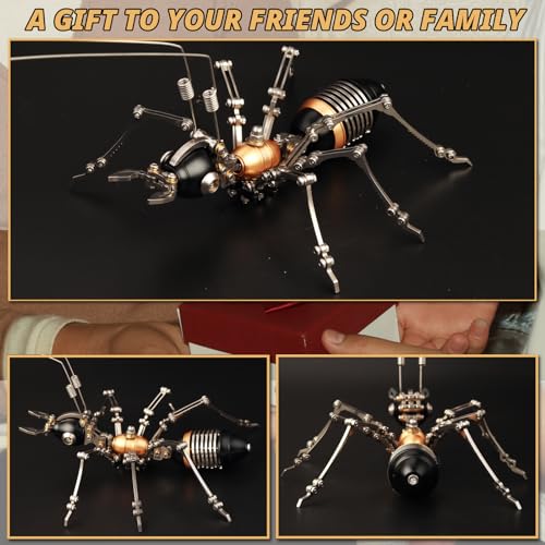 3D Metal Puzzles for Adults,3D Model Building Kit Mechanical Ant DIY 3D Puzzles Assembly Models for Family Time,Birthday Gifts, Black and Gold - color: Black and Gold