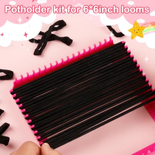 600pcs Weaving Loom Refill Loops for 7” Potholder Loom,Black Colors - color: Black