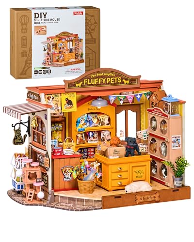 Rolife DIY Miniature House Shop Series - Fluffy Friends Hub Pet Shop