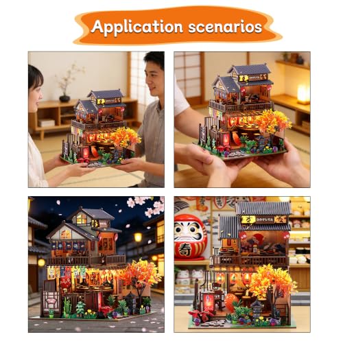 DIY Book Nooks for Adults, Japanese Book Nook Kit with Dust Cover Sushi - color: Sushiya