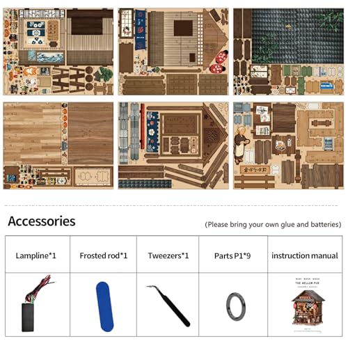 DIY Book Nook Kit, 3D Wooden Puzzles for Adults, Japanese Izakaya - color: Sakura Alley Sake Bar