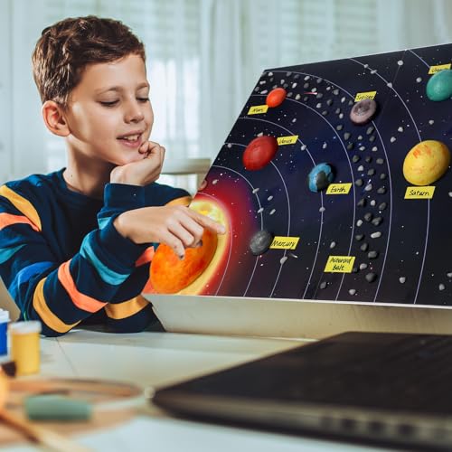 20 Pcs Solar System Model Kit Planets Project for Kids, Rectangle