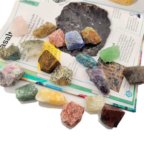 Bulk Natural Rocks for Tumbling,Rocks Minerals Collections Raw Crystals Rough Stones for Polishing Gemstones Crystals and Healing Stones for Wicca Reiki (0.5lb(10-15pcs))