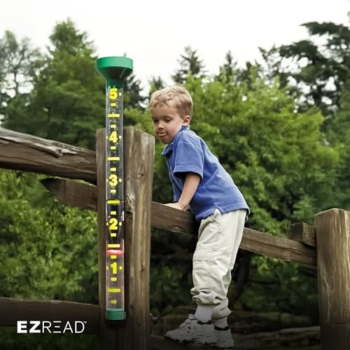 Headwind EZRead 26” Giant Professional Outdoor rain Gauge, USA Made Heavy Duty All Weather Freeze Proof mountable with Float, Green (820-0002) - color: Green, size: 26-Inch