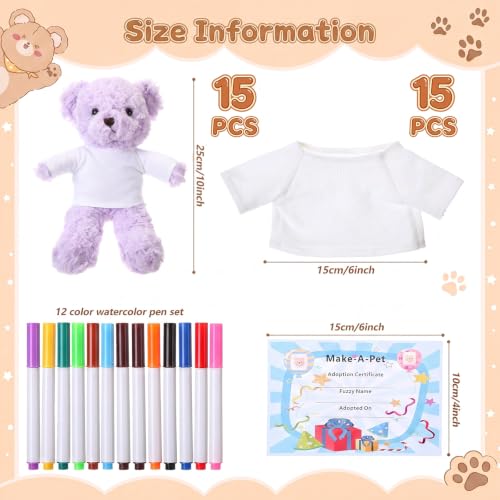 Blueweenly 60pcs Make Your Own Stuffed Animal Kit DIY Plush Bear,Multicolor - color: Multicolor