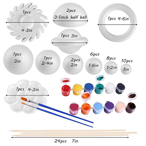 FFchuanhe 72pcs Solar System Model Set Craft Foam Balls for Science Project