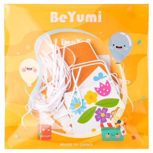 BeYumi Mother's Day Craft Kit - 123Pcs Mother's Day Flowers Basket Paper Craft Kit DIY Best Mom Ever Hanging Ornament Make Your Own School Classroom Decoration Home Family Party Art Supplies for Kids - style: Mom Flower