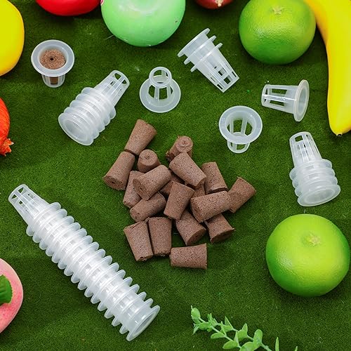 Ziliny 200 Pcs Hydroponic Grow Sponges Pods, 100 Sponges 100 Root Baskets