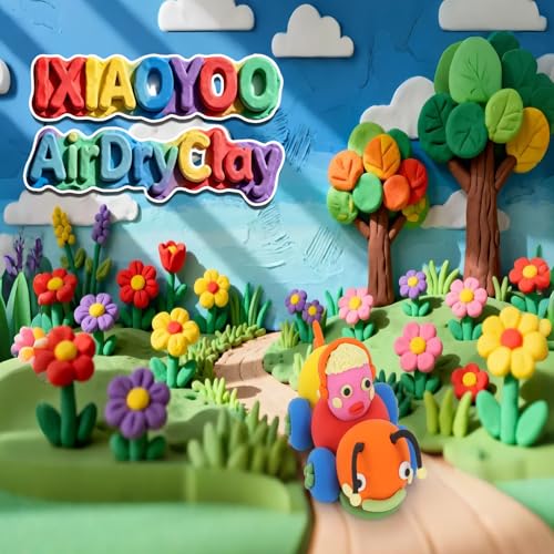 Ixiaoyoo Air Dry Clay, 104 Colors Foam Modeling Clay for School Projects - color: 104 Colors