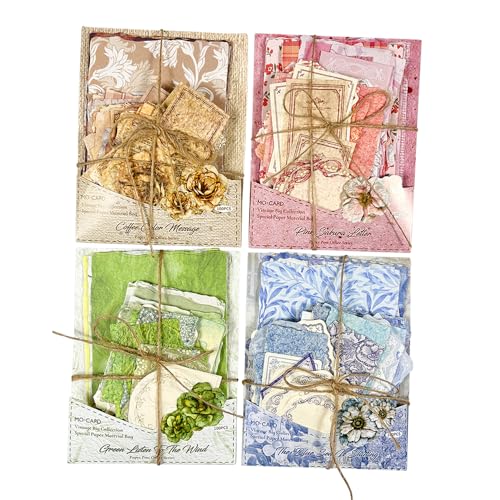 Alideco 400pcs Scrapbook Paper Vintage border Floral Junk journal supplies - color: zhijianyouju