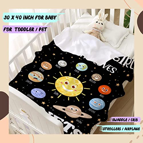 Just A Girl Who Loves Planets Throw Blanket Fannel Fleece Super Soft Funny Blanket Travel Throw Blanket for Bed Couch Sofa 60 x 50 Inch for Teen - color: Just a Girl Who Loves Planets, size: 60x50 In for Teen