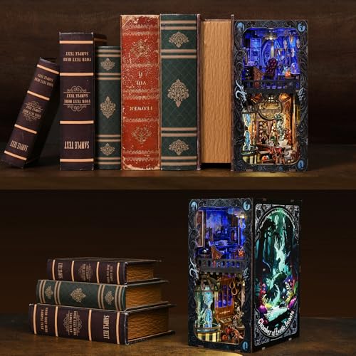 TOYQI Book Nook Kit, DIY Miniature Dollhouse Kit for Adults and Teens - color: Magical Creatures