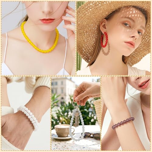 500Pcs White Glass Beads for Necklaces - color: White