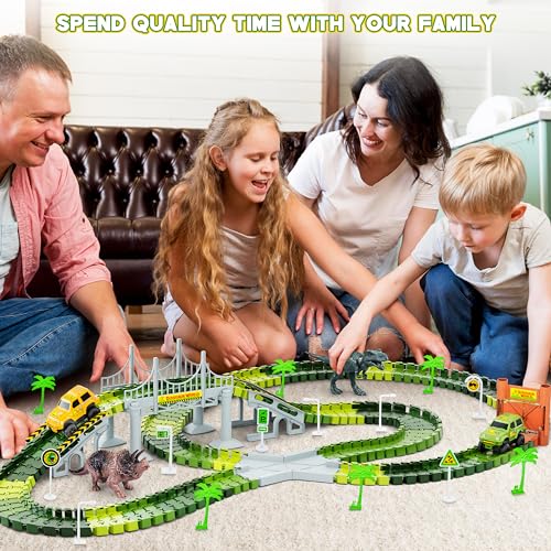 Dinosaur Tracks, 271 PCS Create A Dinosaur World Road Race Kids Boys Toys - color: Dinosaur Race Tracks