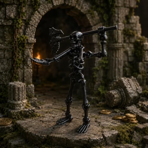 Fully Articulated Human Skeleton Action Figure, Black - color: Black
