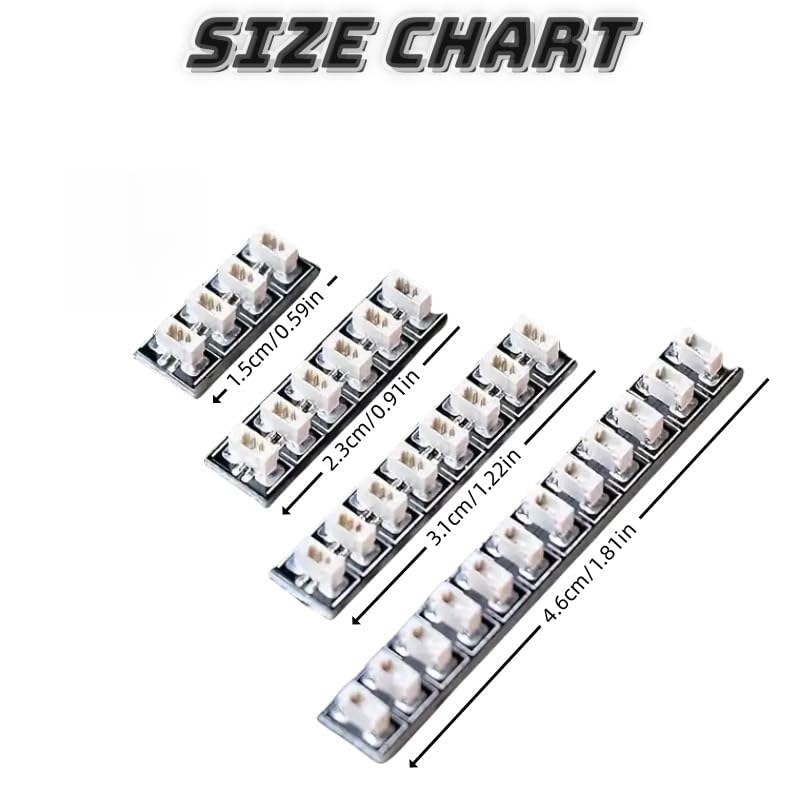 3PCS Expansion Board Sockets for LED Light Kits(0.8mm 2 Pin), 12-Seats - size: 12-Seats