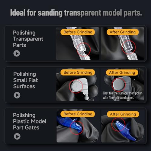 stedi Hobby Model Glass Polishing Files 3 PCS, Polishing Tools #600-800 - style: 3PCS #600-800 Grits