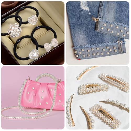 1860pcs Pearl Beads for Jewelry Making, Round Pearls Bracelet Making Kit - color: 1.White