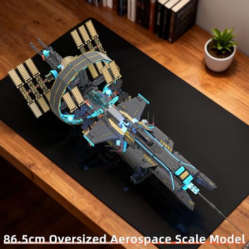 Space Station Building Set with Motor & LED Lights for Kids,Adults