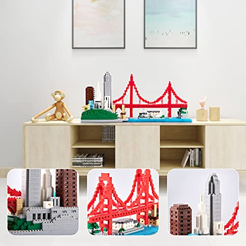 San Francisco Skylines Building Set Model Kit, Micro Mini Blocks 1610pcs - color: San Francisco