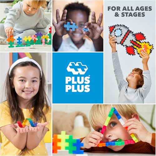 PLUS PLUS 240 Piece Rainbow Mix - Mini Waffle Blocks, Classroom Must Haves - style: Rainbow Mix Play Tube