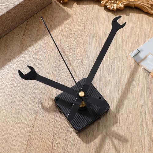 Wall Clock Mechanism Replacement : Creative Wrench Shpaed Clock Hands and Motor Kit - Clock Parts Battery Operated Kit DIY Clock Making Kit (Black 1) - color: Black 1