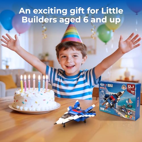 Apitor STEM Building Kit for Kids Ages 6-8 12 Models with Jet 139 Pieces