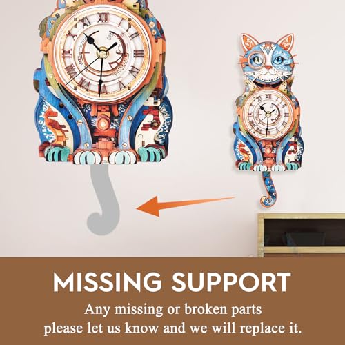 3D Puzzles for Adults Wooden DIY Cat Clock Puzzle Adult Crafts - color: Cat Clock