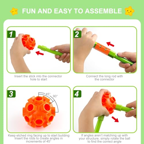 SpringFlower Fort Building Kit for Kids, for Boys and Girls - color: Orange