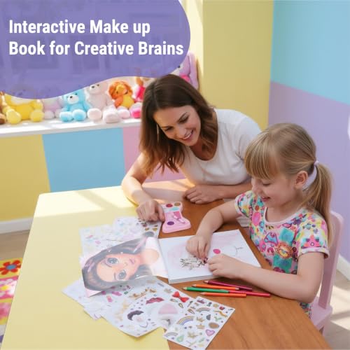 BSCOOL Makeup Studio Book for Kids with Coloring, Stickers & Palette - color: Make Up Studio