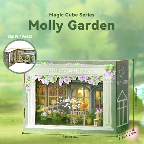 Flever Dollhouse Miniature DIY House Kit Creative Room with Furniture for Romantic Valentine's Gift (Molly Garden) - color: Molly Garden