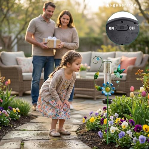 MUMTOP Hummingbird Rain Gauge for Outdoor Lawn, Yard and Garden - color: Upgrade Hummingbird