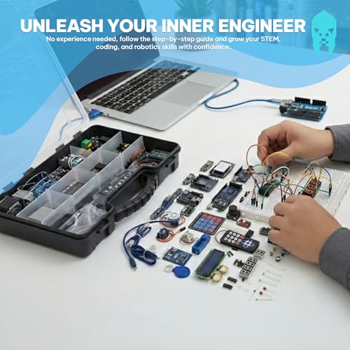 GAR Monster Starter Kit for Arduino - Robotics & IoT Development | Comprehensive 5-Board Set: Uno R3, Mega 2560, Nano V3, ESP32 WiFi+BT, ESP8266 NodeMCU | 25 Sensors, Tutorials & Organizer Toolbox