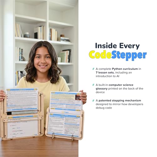 CodeStepper Screen-Free Python Coding & AI Learning Kit, Hands-On STEM Toy for Kids Ages 8-15, 7 Lesson Sets, Homeschool & Classroom Coding Kit, Made in the USA