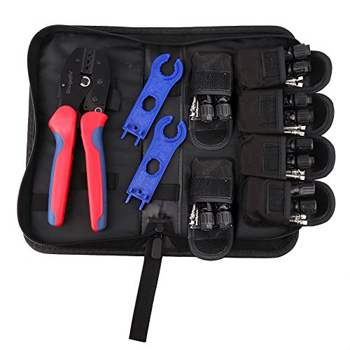 BougeRV Solar Crimper Tool Kit - Crimper, 6 Pairs Connectors, 2 Spanners - size: 6 Pairs Solar Connectors Kit