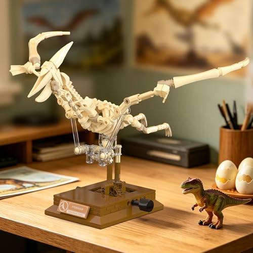 Pterosaur Dinosaur Fossil Building Set, Mechanical Dino Skeleton Model - color: Pterosaur