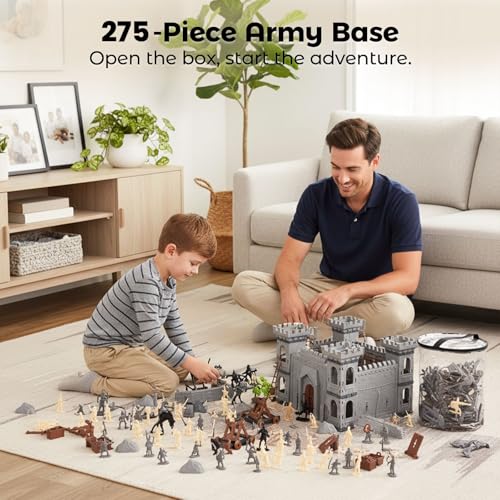 LovesTown 275PCS Medieval Dragon Set with Castle, Knights Warrior Figures