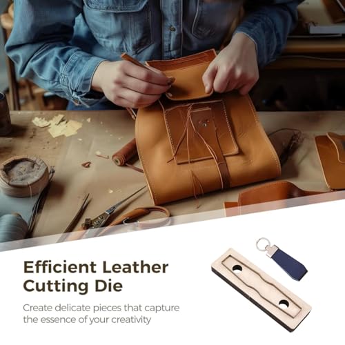 Leather Keyring Cutting die, for Shaping and DIY Leather Keyring Cutting and Punching (1 piece) - style: Rectangular keyring