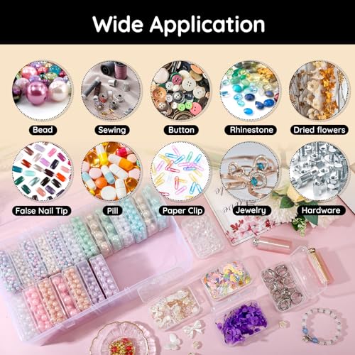 Segbeauty Craft Organizer - 26 Grid Small Storage Box with Hinged Lid, Clear Plastic Bead & Jewelry Storage Container - size: 26 Count (Pack of 1)