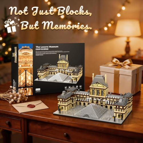 Louvre Museum Micro Building Blocks Set, World Famous Model Kit - color: Louvre Museum